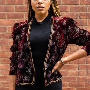 NAH NAH Jonathan Tait Velvet Roses Blazer